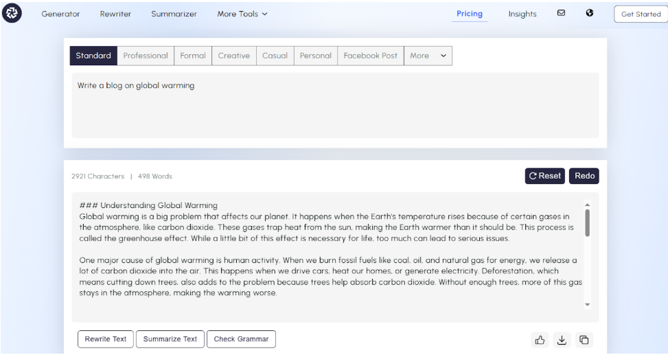 AI writing assistant