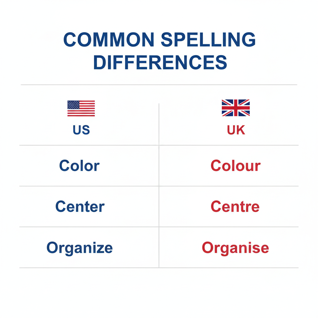 british vs american spelling
