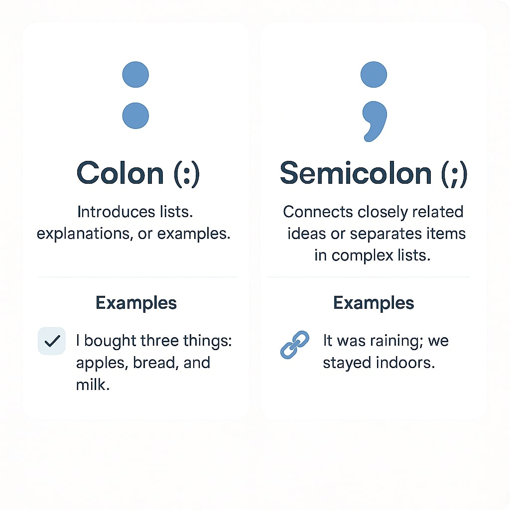 colon vs semicolon