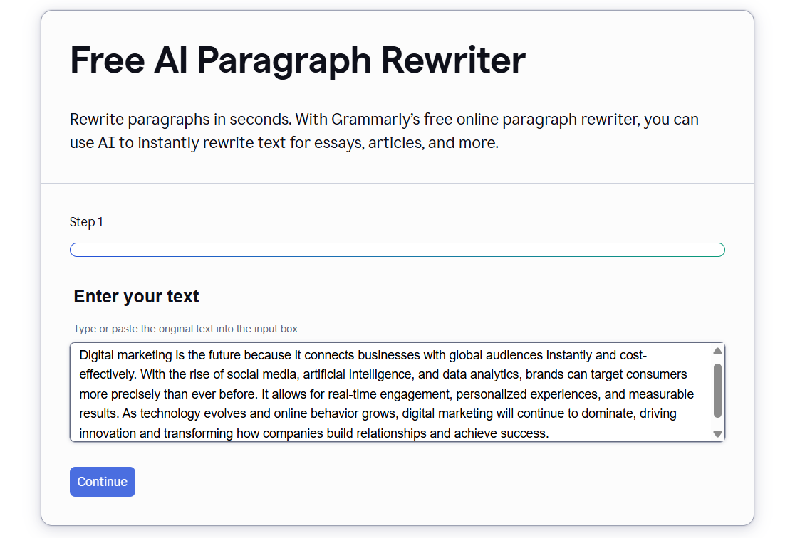 Grammarly paragraph rewriter