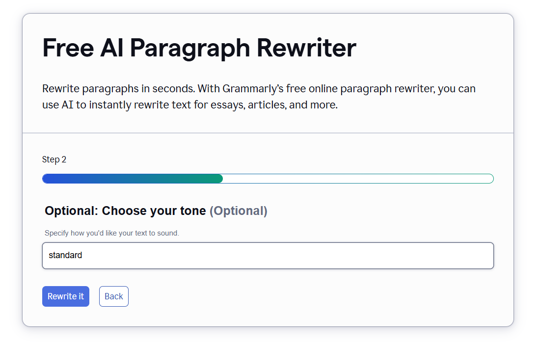 Grammarly paragraph rewriter