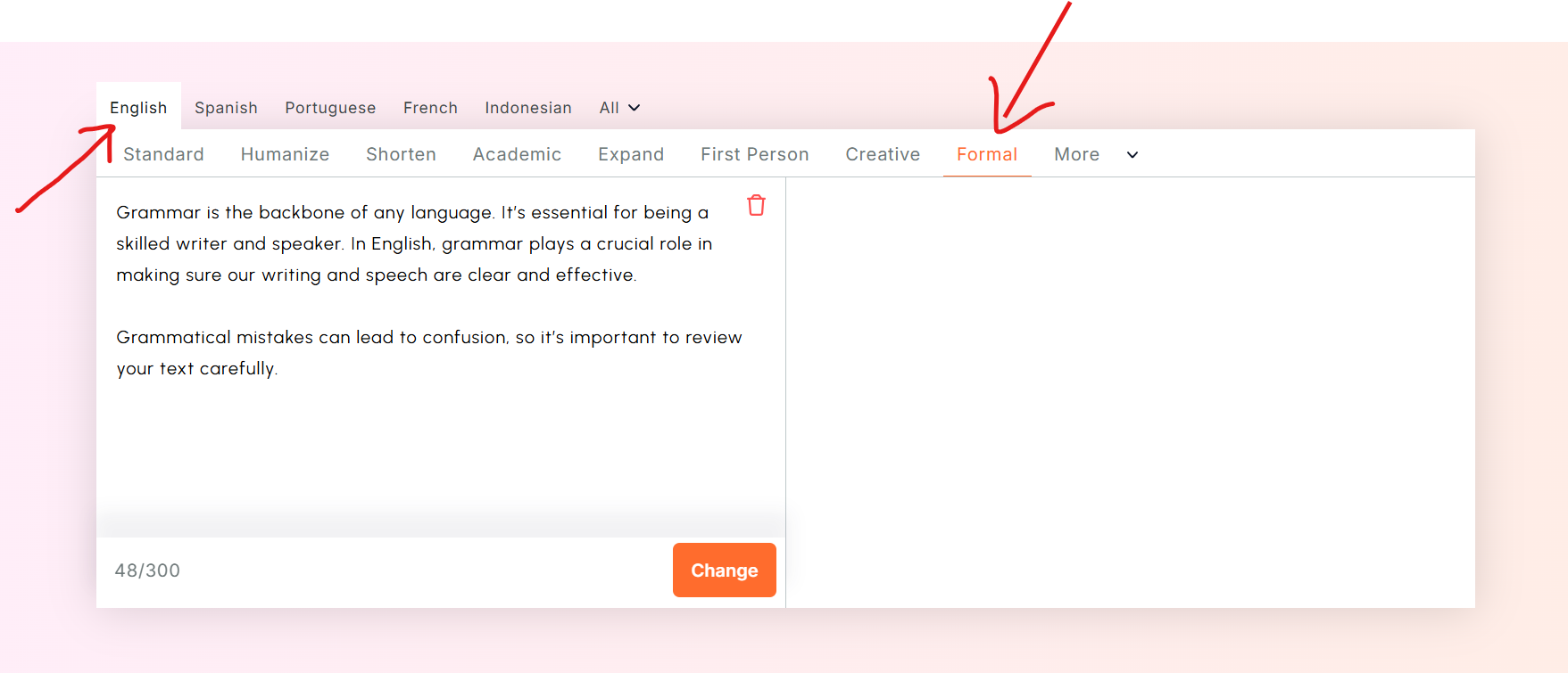 rewriteway paragraph rewriter tool options