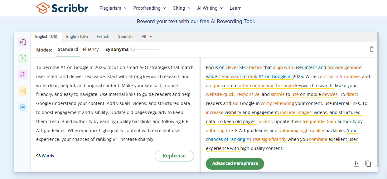 scribbr-rewording-tool