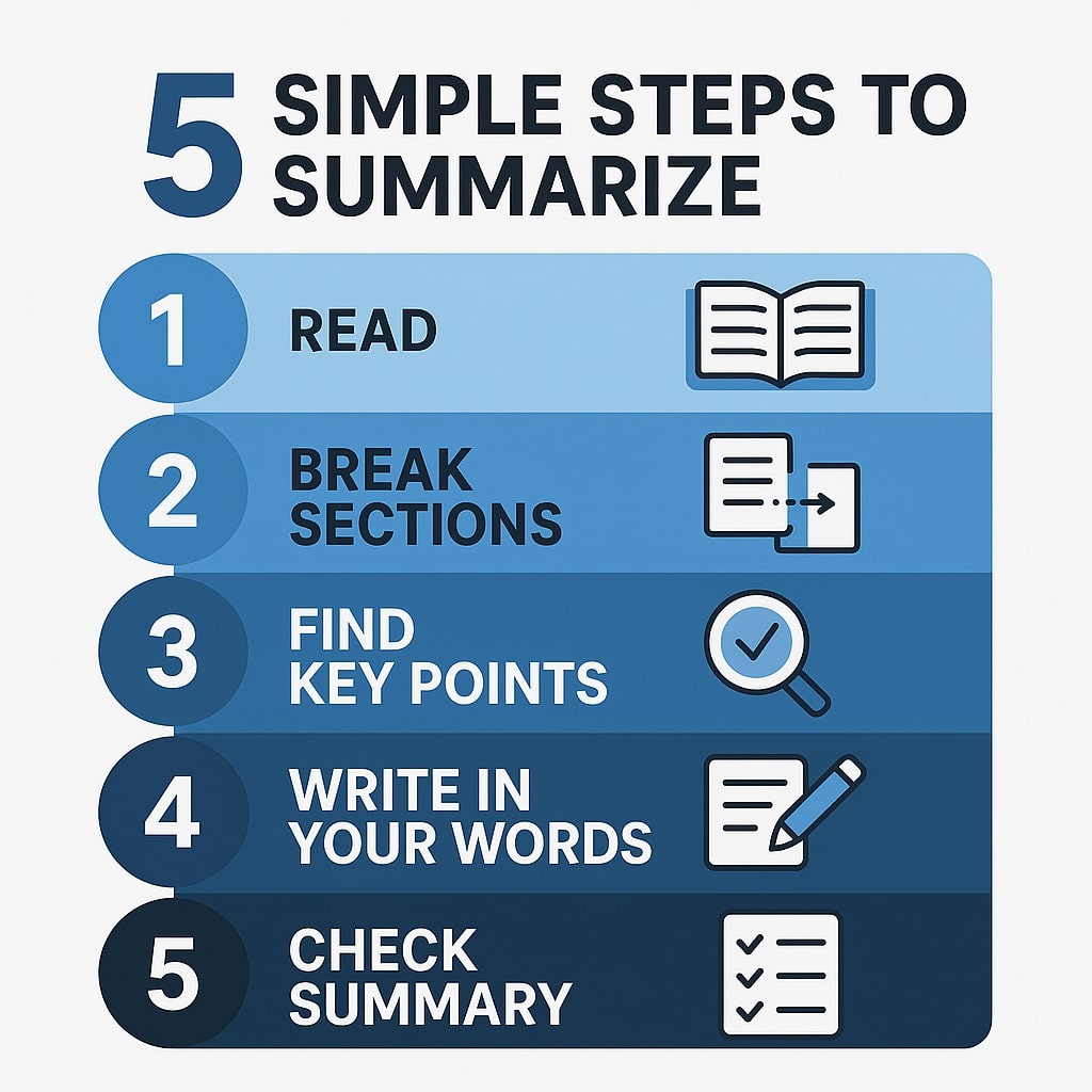 steps to summarize text