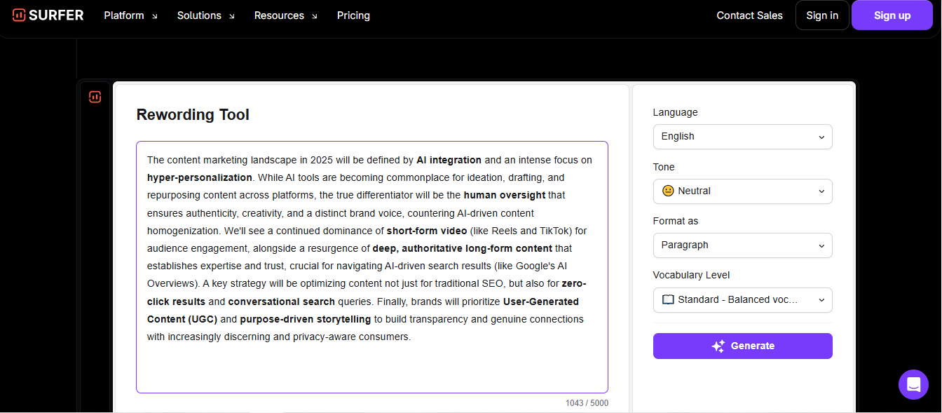 surfer-rewording-tool