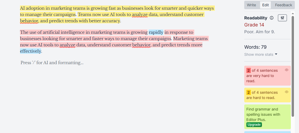 wordtune-on-hemingway