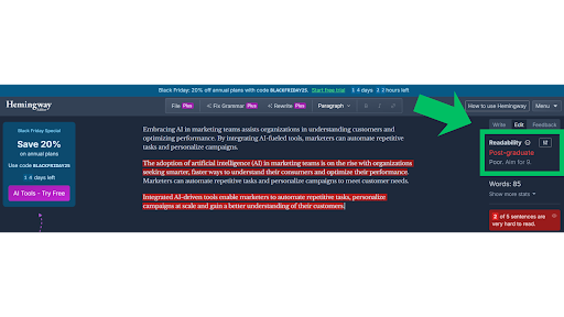 wordtune-readability-hemingway